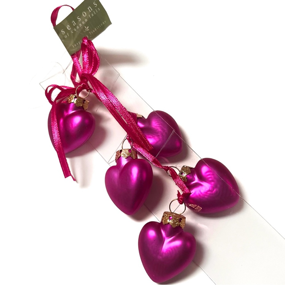 Midwest Seasons of Canon Falls Glass Heart Ornaments